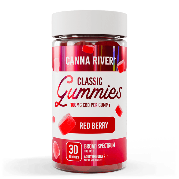 CBD Classic Gummies Gummy Canna River Broad Spectrum (THC Free) Red Berry 100mg CBD per Gummy / 30 Gummies