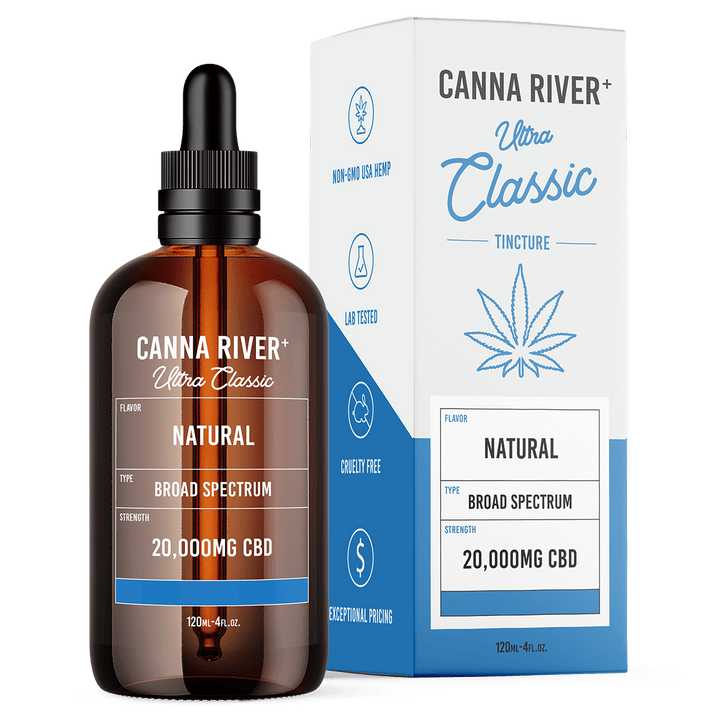 CBD Ultra Classic Tincture Tincture Canna River Broad Spectrum (THC Free) Natural 20000mg CBD / 120mL