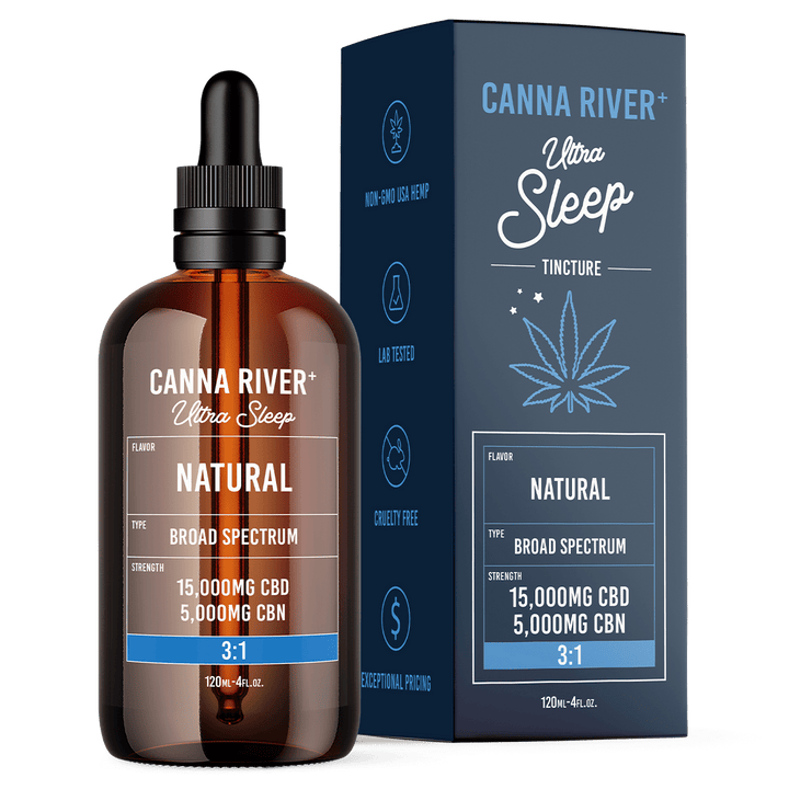 CBD Ultra Sleep Tincture Tincture Canna River Broad Spectrum (THC Free) Natural 15000mg CBD + 5000mg CBN / 120mL