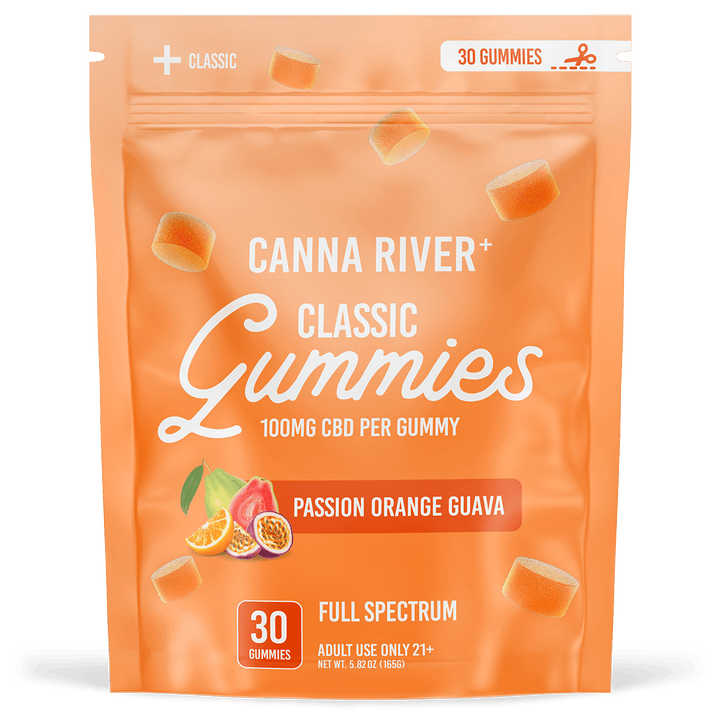 CBD Classic Gummies Gummy Canna River Full Spectrum (Contains THC) Passion Orange Guava 100mg per Gummy / 30 Gummies