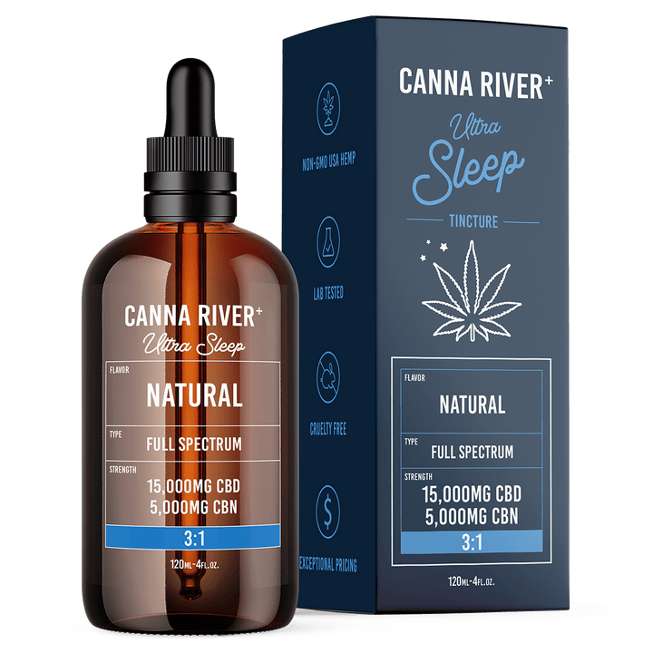 CBD Ultra Sleep Tincture Tincture Canna River Full Spectrum (Contains THC) Natural 15000mg CBD + 5000mg CBN / 120mL